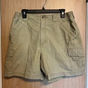 L.L. Bean Cargo Shorts Comfort Waist 34W Hiking Outdoors Khaki